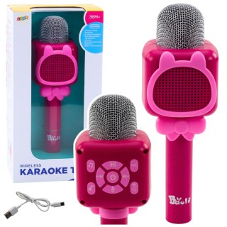 Bezprzewodowy Mikrofon Bluetooth Do Karaoke Nagrywanie Zmiana Głosu Różowy LEAN Toys
