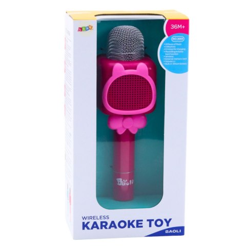 Bezprzewodowy Mikrofon Bluetooth Do Karaoke Nagrywanie Zmiana Głosu Różowy LEAN Toys