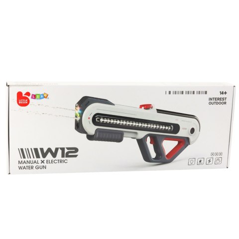 Duży Pistolet Karabin W12 Elektryczny Na Wodę LED Szary 60cm LEAN Toys