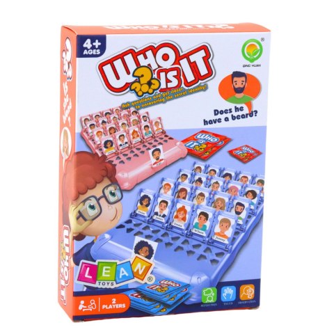 Gra Rodzinna Logiczna Zgadnij Kto to? Mini Podróżna 2 Plansze LEAN TOYS