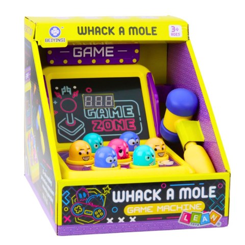 Gra Zręcznościowa Whack A Mole Automat Z Młotkiem Światła Dźwięki LEAN Toys
