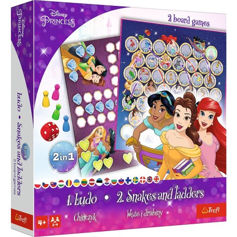 Gra planszowa 2w1 Chińczyk Węże i drabiny Disney Princess Trefl 02418 Trefl Gry