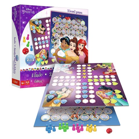 Gra planszowa 2w1 Chińczyk Węże i drabiny Disney Princess Trefl 02418 Trefl Gry