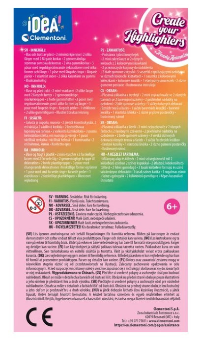 Idea Art Zestaw Mini Fabryka Markerów Zakreślaczy Magiczne Zwierzęta Clementoni 18167 Clementoni