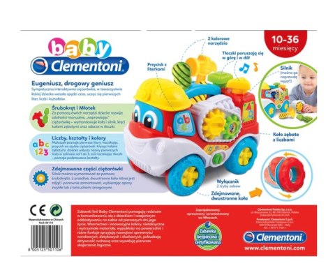 Interaktywna Ciężarówka Eugeniusz Drogowy Geniusz Śrubokręt i Młotek Język Polski Clementoni 50110 Clementoni