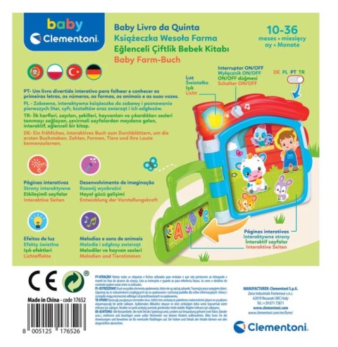 Interaktywna Książeczka Edukacyjna Farma Język Polski Niemiecki Portugalski Turecki Clementoni 17652 Clementoni