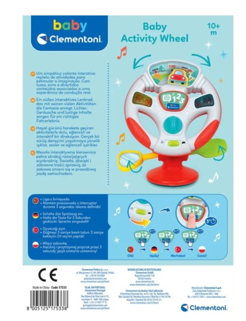 Interaktywna Mówiąca Elektroniczna Kierownica Język Polski i Niemiecki Clementoni 17533 Clementoni