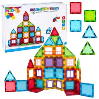 Klocki Magnetyczne 3D Układanka Konstrukcyjna Kolorowe 45 el. LEAN Toys
