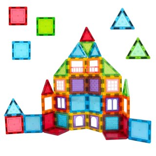 Klocki Magnetyczne 3D Układanka Konstrukcyjna Kolorowe 45 el. LEAN Toys