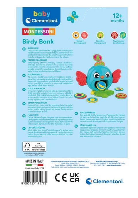 Kolorowy Ptaszek Skarbonka Clementoni 17577 Clementoni