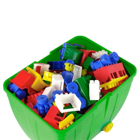 Kuferek Duży z Kolorowymi Klockami K2 280 Elementów Zielony HEMAR