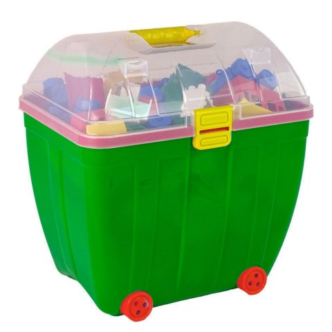 Kuferek Duży z Kolorowymi Klockami K2 280 Elementów Zielony HEMAR