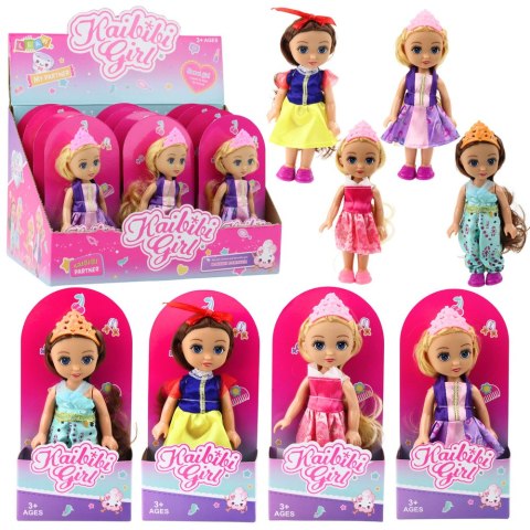Mini Laleczka Księżniczka Korona Zdobiona Sukienka 17cm Mix LEAN TOYS