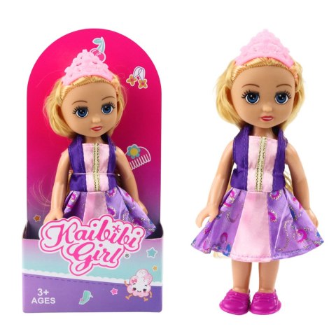 Mini Laleczka Księżniczka Korona Zdobiona Sukienka 17cm Mix LEAN TOYS