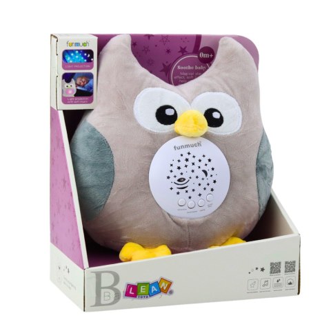 Pluszowa Sówka Usypiająca Przytulanka Projektor Dźwięk LEAN Toys
