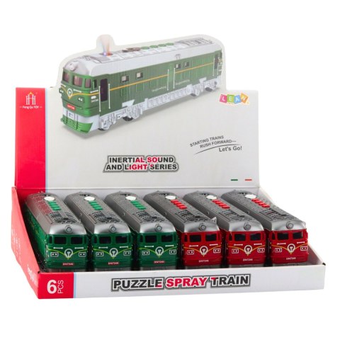 Pociąg Zabawkowy Efekty Świetlne Dźwięki Melodie Światła Para Wodna LEAN Toys