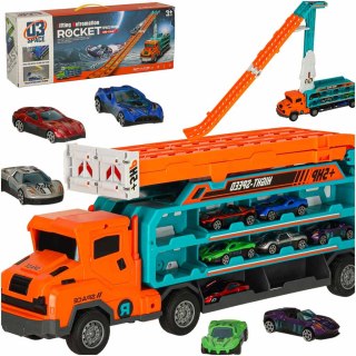 Samochód laweta transporter tor zjeżdżalnia dla samochodów pomarańczowy Kik Sp. z o. o. Sp. k.