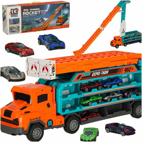 Samochód laweta transporter tor zjeżdżalnia dla samochodów pomarańczowy Kik Sp. z o. o. Sp. k.