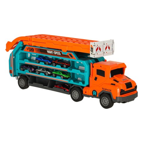 Samochód laweta transporter tor zjeżdżalnia dla samochodów pomarańczowy Kik Sp. z o. o. Sp. k.