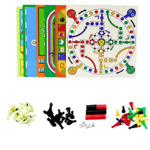 Zestaw Gier Rodzinnych 18w1 Szachy Magnetyczna Szachownica LEAN Toys