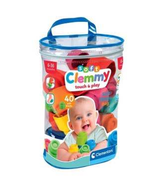 Clemmy Kolorowy Zestaw Woreczek 40 Miękkich Klocków Clementoni 17878 Clementoni