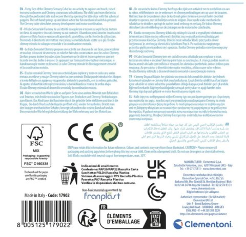 Clemmy Kostka Sensoryczna Dla Niemowląt Clementoni 17902 Clementoni