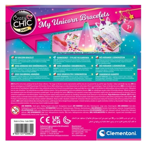 Crazy Chic Zestaw Koralików Bransoletki z Jednorożcem Clementoni 50882 Clementoni