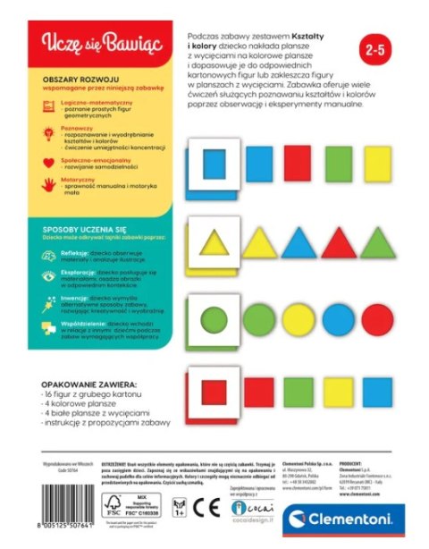 Gra edukacyjna Kształty i Kolory Uczę się Bawiąc Język Polski Clementoni 50764 Clementoni
