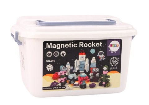 Klocki Magnetyczne Kosmos Rakieta Zestaw 56 ele. Magnetic Rocket Mix LEAN Toys