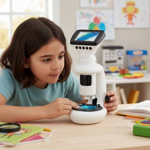 Mikroskop cyfrowy elektroniczny wifi USB ekran LCD 200x 1000x akcesoria Kik Sp. z o. o. Sp. k.