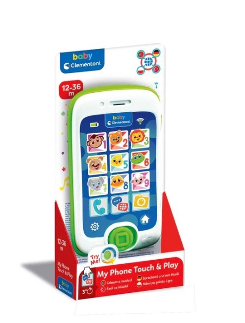 Mój Pierwszy Telefon Mówiący Smartfon Dotykowy Język Polski Niemiecki Turecki Portugalski Clementoni 17531 Clementoni