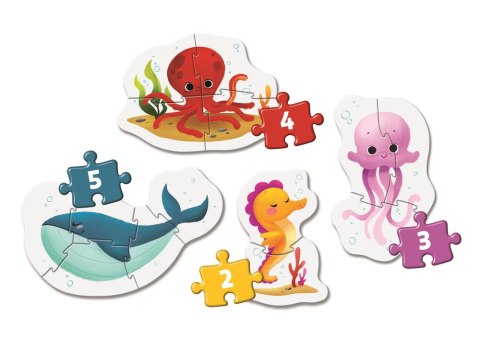 Moje Pierwsze Puzzle 2-3-4-5 ZWIERZĘTA MORSKIE Clementoni 20835 Clementoni