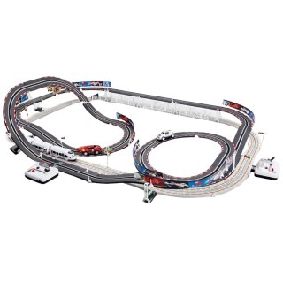 Ogromny Tor Wyścigowy Kolejka Elektryczna 2w1 Wyścigi 20 km/h LEAN Toys