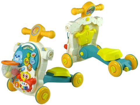 Pchacz 4w1 Stolik Edukacyjny Hulajnoga Rower Dla Dzieci Niebieski LEAN Toys