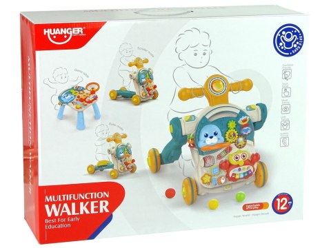 Pchacz 4w1 Stolik Edukacyjny Hulajnoga Rower Dla Dzieci Niebieski LEAN Toys