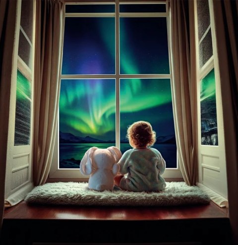 Projektor Przytulanka Arktyczny Króliczek Zorza Polarna Clementoni 17594 Clementoni