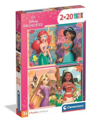 Puzzle 2x20 Super Color DISNEY KSIĘŻNICZKI Clementoni 24092 Clementoni