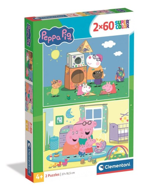 Puzzle 2x60 Super Color ŚWINKA PEPPA Clementoni 24833 Clementoni