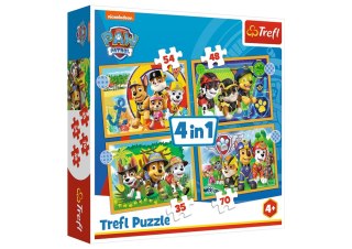 Puzzle - 4w1 (12, 15, 20, 24) - Wakacyjny Psi Patrol - Trefl 34395 Trefl Puzzle
