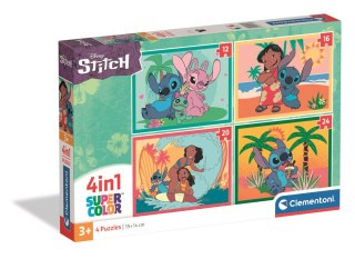 Puzzle 4w1 Super Color DISNEY STITCH Clementoni 21745 Clementoni
