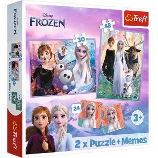 Puzzle + MEMOS - 2w1 (30,48) - Księżniczki w swojej krainie - Disney Kraina Lodu - Trefl 93335 Trefl Puzzle