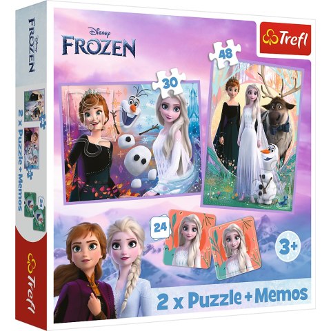 Puzzle + MEMOS - 2w1 (30,48) - Księżniczki w swojej krainie - Disney Kraina Lodu - Trefl 93335 Trefl Puzzle