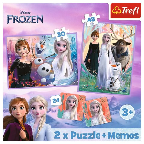 Puzzle + MEMOS - 2w1 (30,48) - Księżniczki w swojej krainie - Disney Kraina Lodu - Trefl 93335 Trefl Puzzle