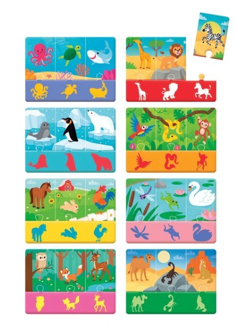 Puzzle Zwierzęta i Ich Cienie Uczę się Bawiąc Język Polski Clementoni 50762 Clementoni