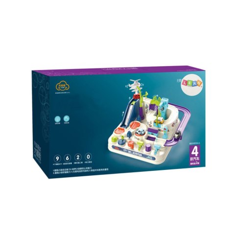 Tor Przeszkód Interaktywny Parking Dla Dzieci Cztery Autka LEAN Toys