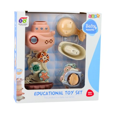 Zabawki Do Kąpieli Statek Podwodny Kubeczki Przyssawki 9el LEAN Toys