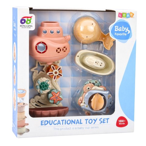 Zabawki Do Kąpieli Statek Podwodny Kubeczki Przyssawki 9el LEAN Toys