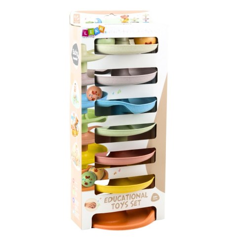 Zjeżdżalnia Tor Dla Kulek Edukacyjna Kulki z Grzechotkami 7 Poziomów LEAN Toys