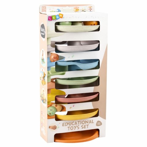 Zjeżdżalnia Tor Dla Kulek Edukacyjna Kulki z Grzechotkami 7 Poziomów LEAN Toys