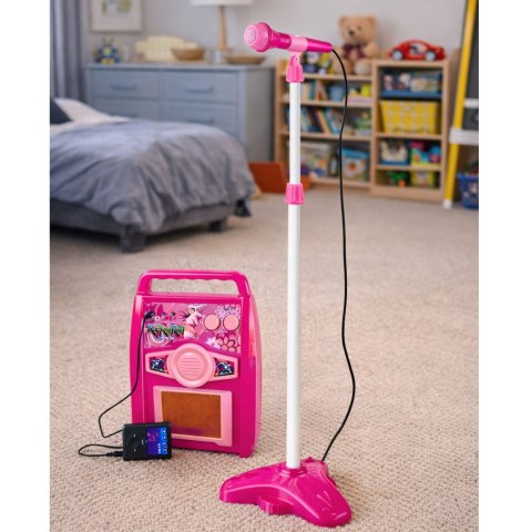 Gitara z Mikrofonem Strunami Wzmacniaczem Różowa LEAN Toys